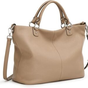 Soft Leather Tote Handbag – Convertible Satchel for Women
